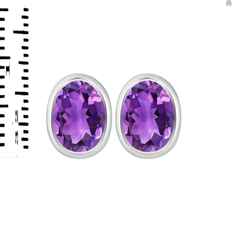 Amethyst Stud Earring AMT-RDE-1370.