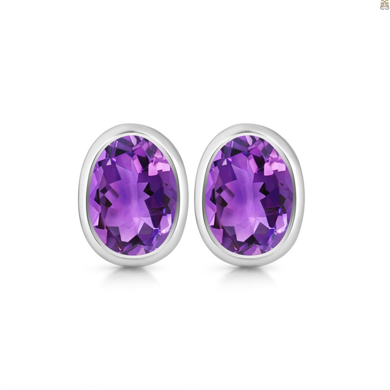 Amethyst Stud Earring AMT-RDE-1370.