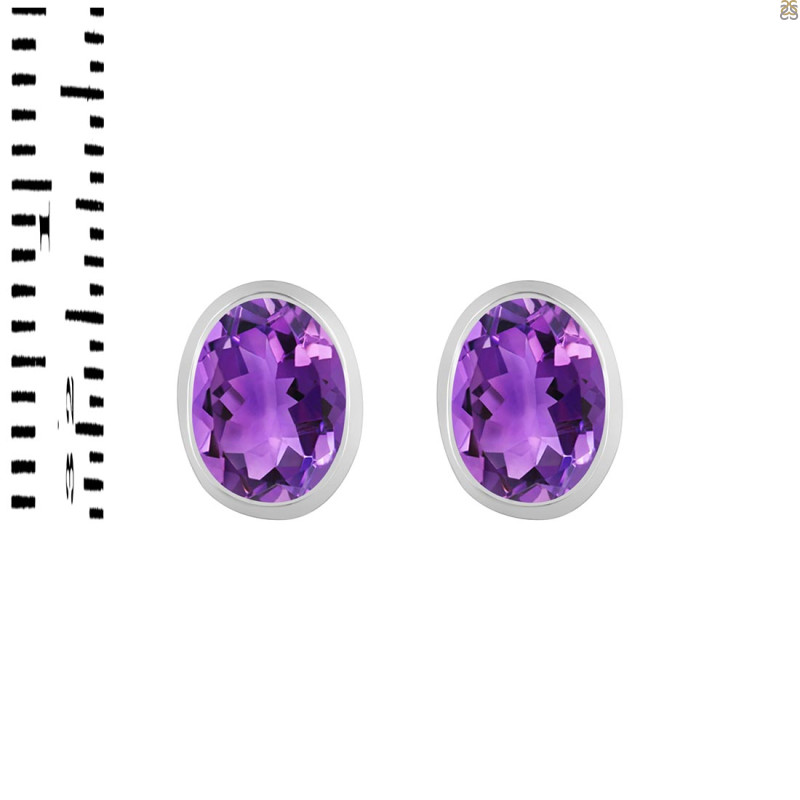 Amethyst Stud Earring AMT-RDE-1374.