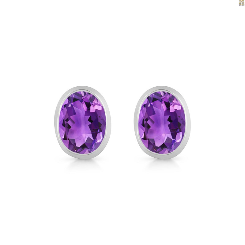 Amethyst Stud Earring AMT-RDE-1374.