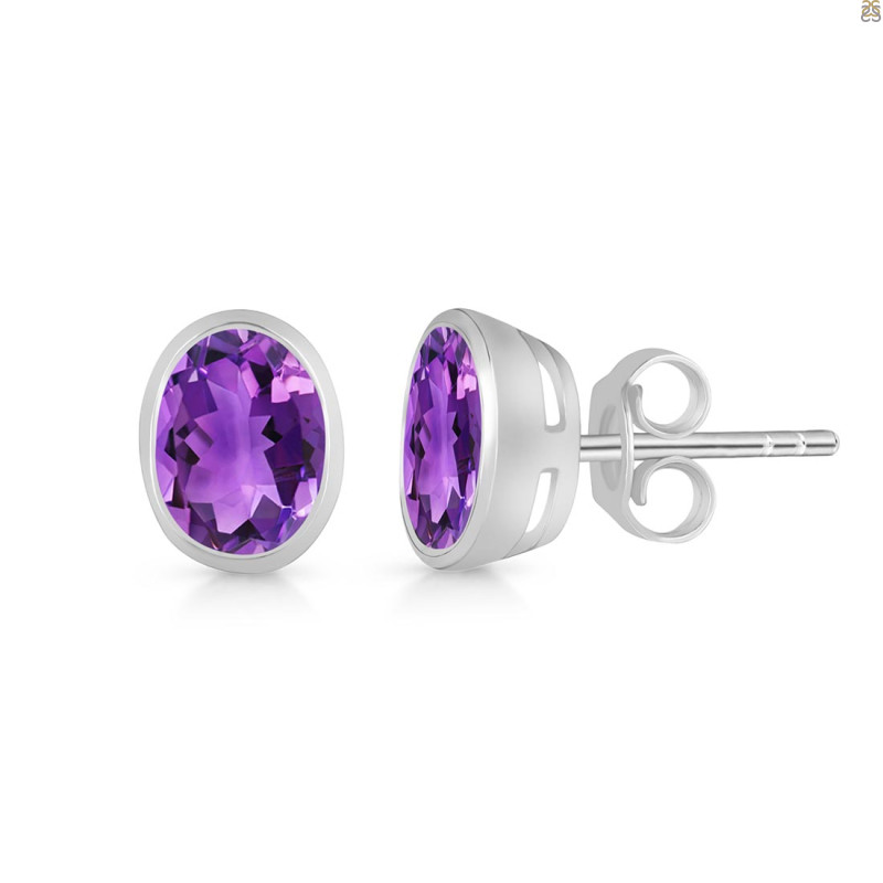 Amethyst Stud Earring AMT-RDE-1374.