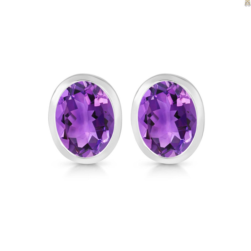 Amethyst Stud Earring AMT-RDE-1376.