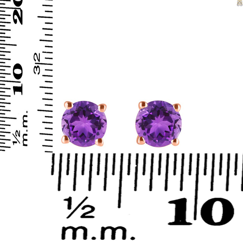 Amethyst Stud Earring AMT-RDE-1435.