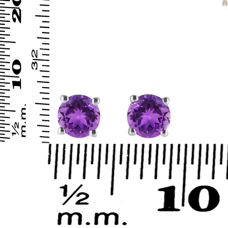 Amethyst Stud Earring AMT-RDE-1435.