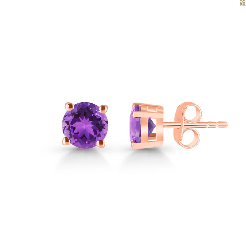 Amethyst Stud Earring AMT-RDE-1435.