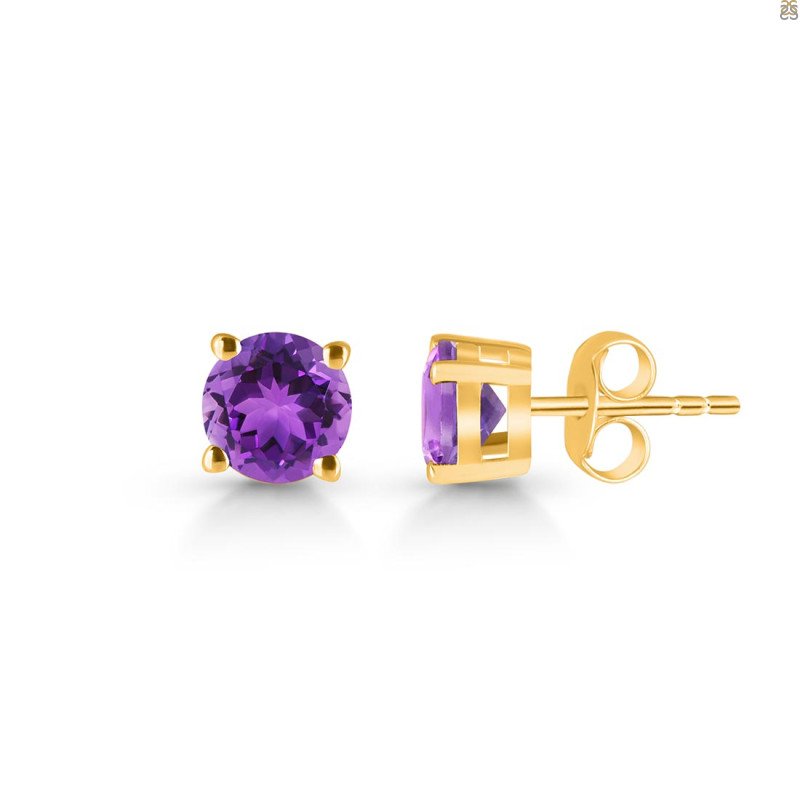 Amethyst Stud Earring AMT-RDE-1435.
