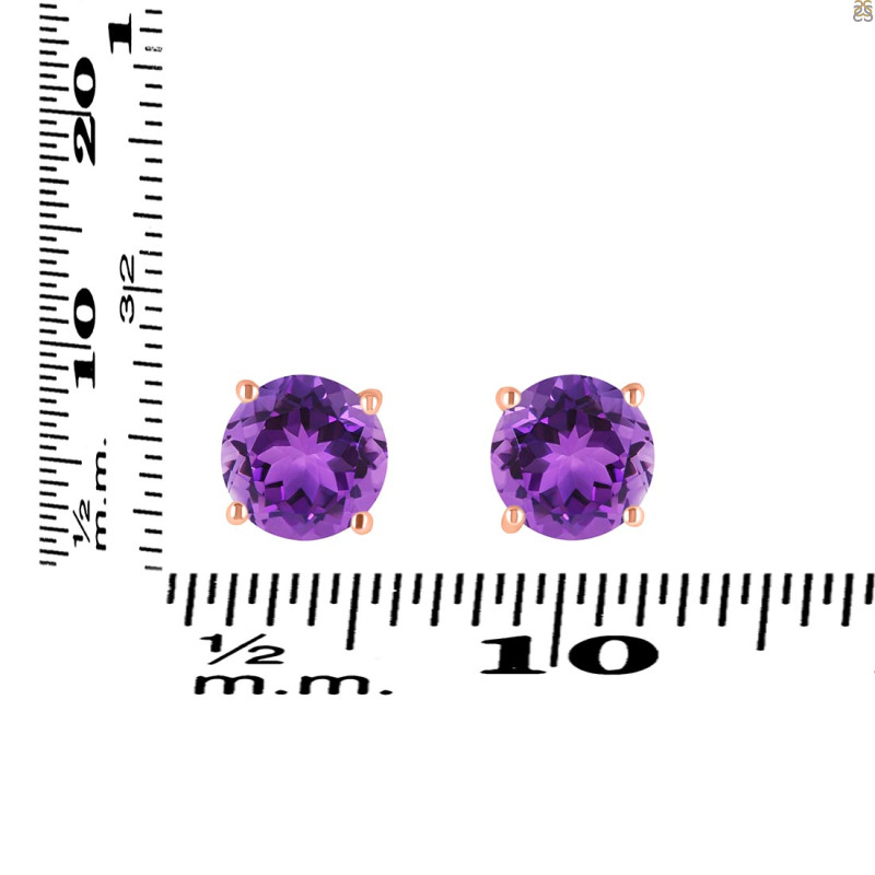 Amethyst Stud Earring AMT-RDE-1436.