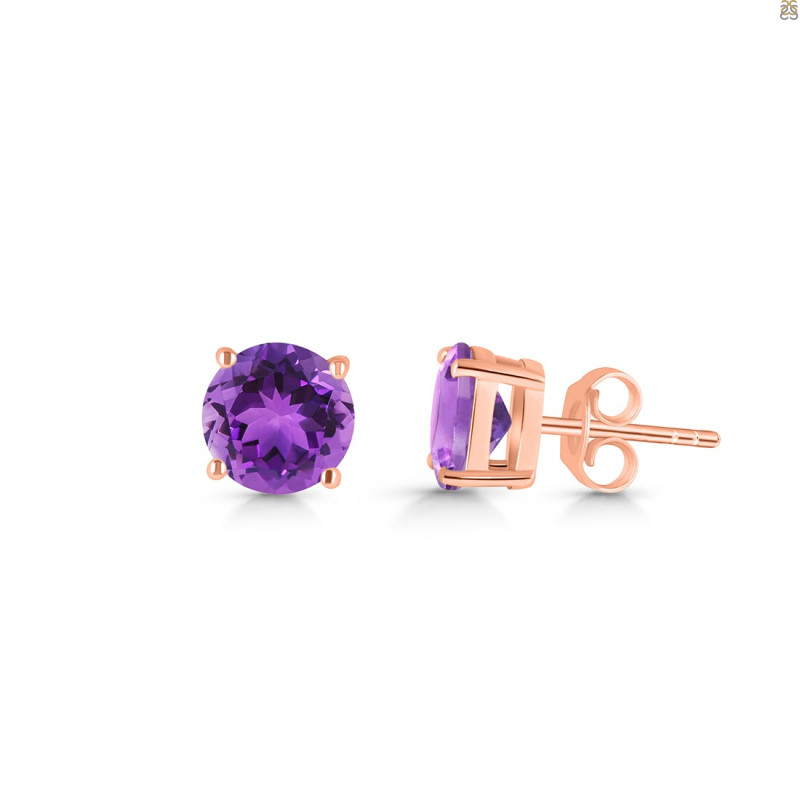 Amethyst Stud Earring AMT-RDE-1436.