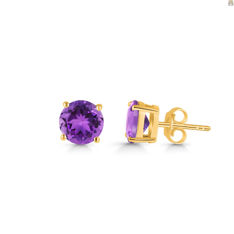Amethyst Stud Earring AMT-RDE-1436.