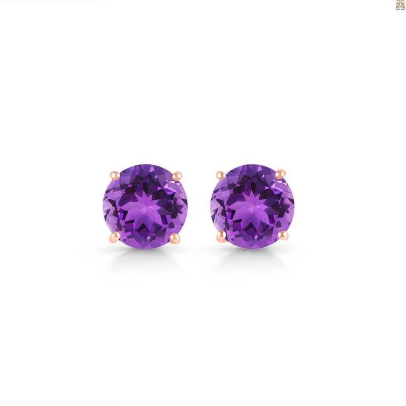 Amethyst Stud Earring AMT-RDE-1437.