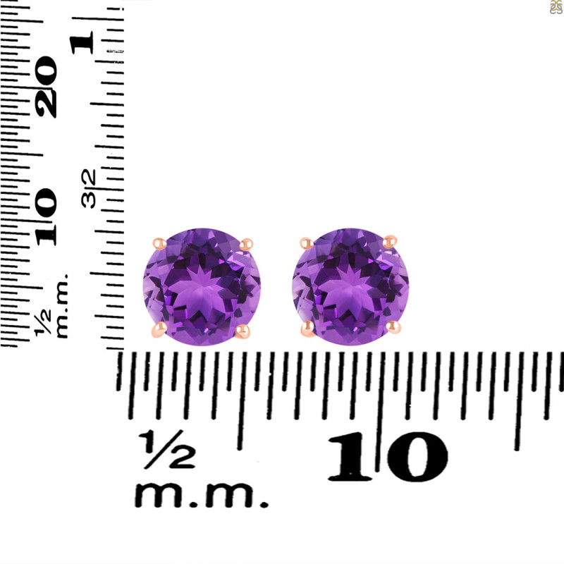 Amethyst Stud Earring AMT-RDE-1437.