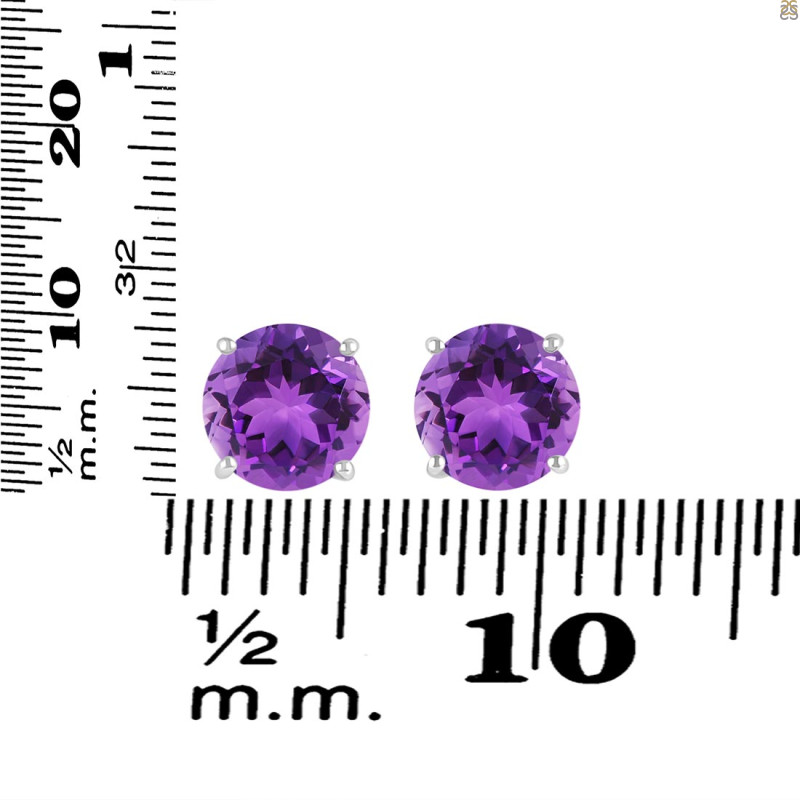 Amethyst Stud Earring AMT-RDE-1437.