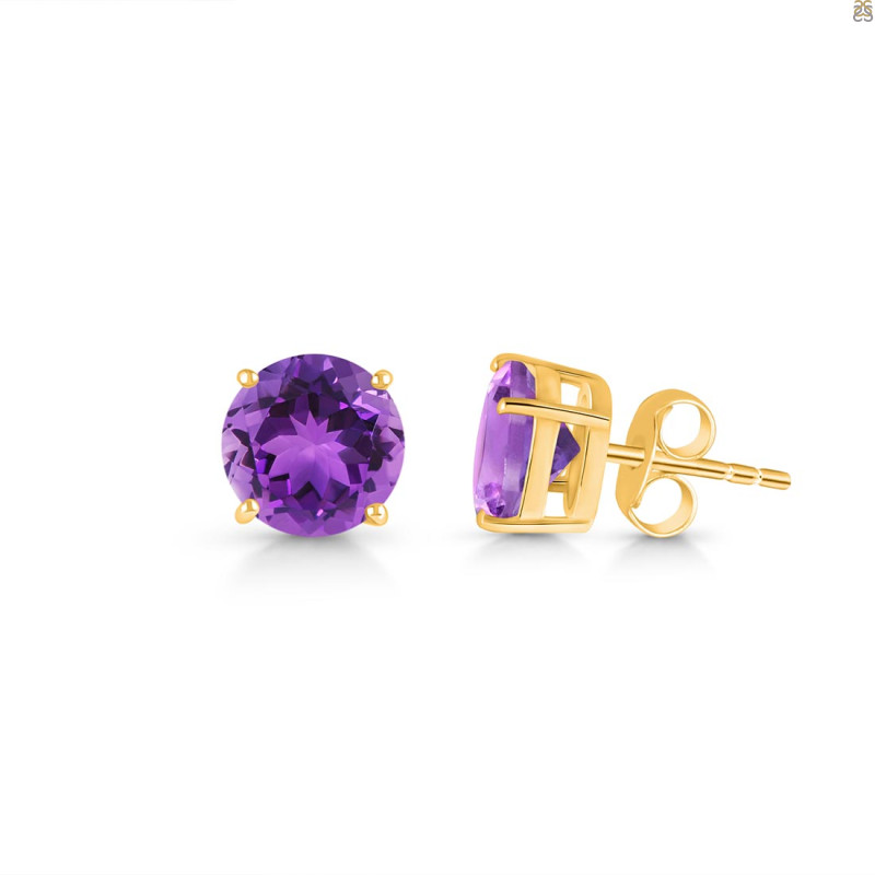 Amethyst Stud Earring AMT-RDE-1437.