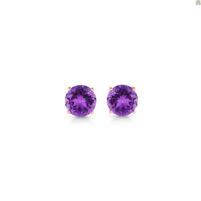 Amethyst Stud Earring AMT-RDE-1438.