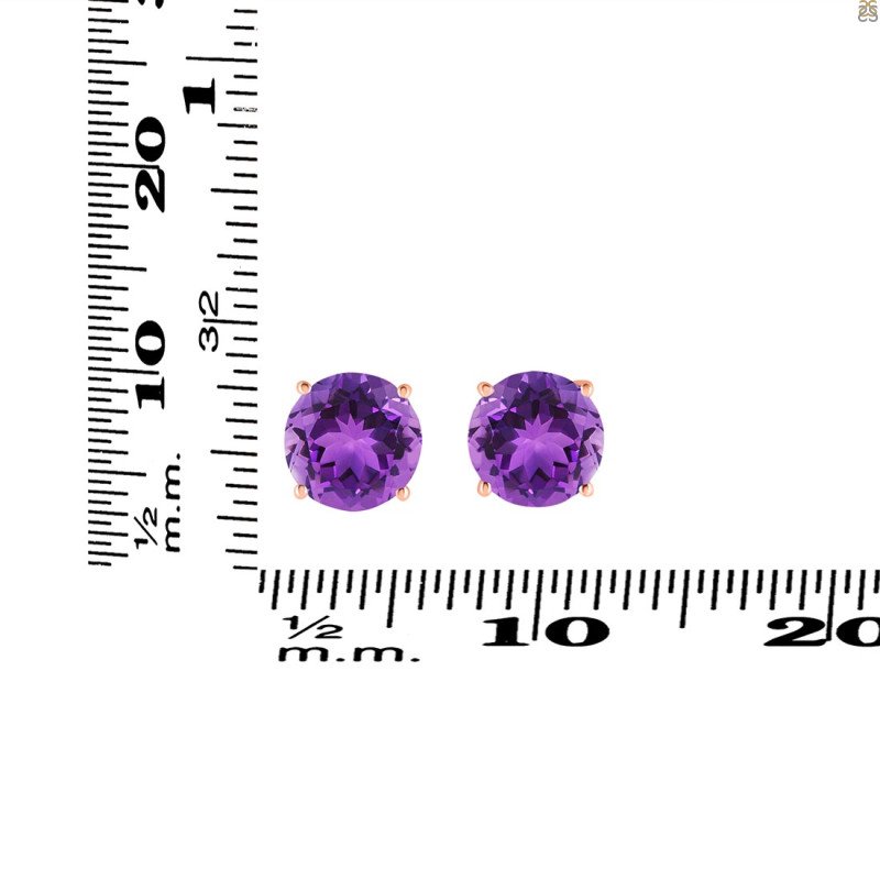 Amethyst Stud Earring AMT-RDE-1438.