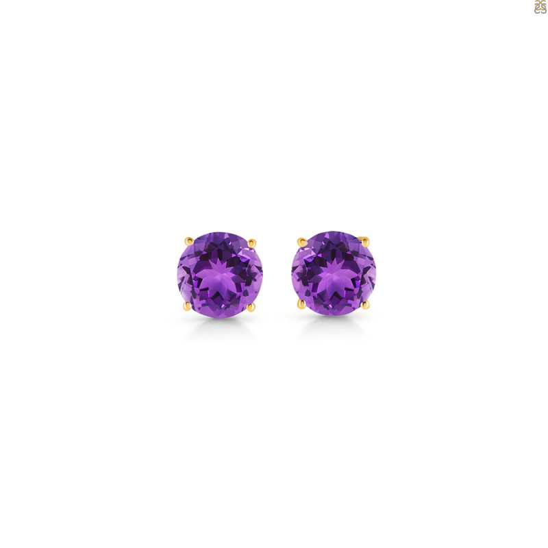 Amethyst Stud Earring AMT-RDE-1438.