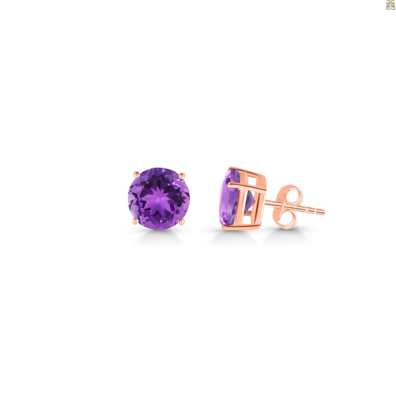 Amethyst Stud Earring AMT-RDE-1438.