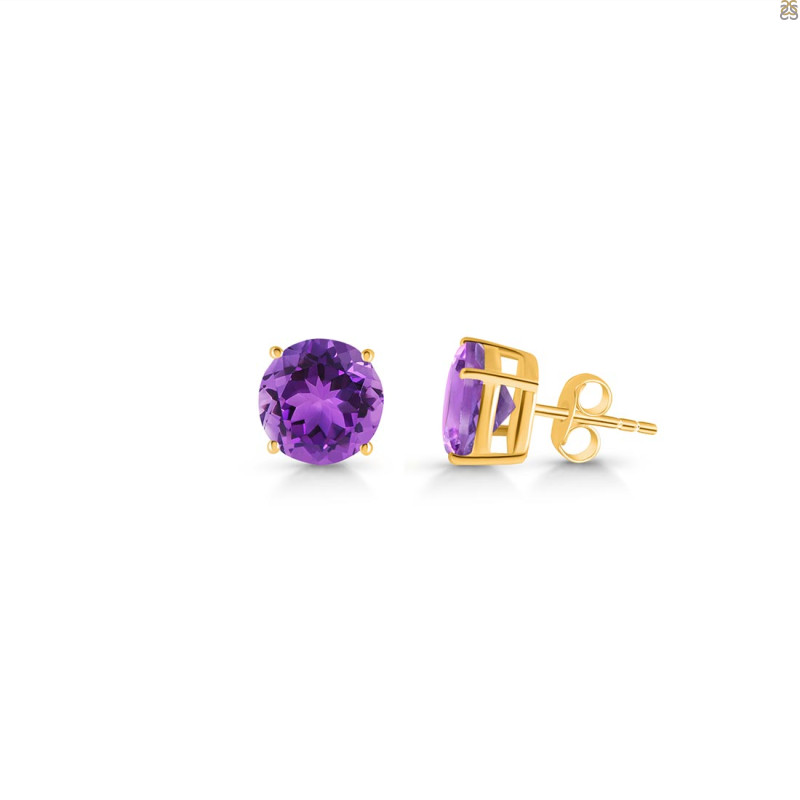 Amethyst Stud Earring AMT-RDE-1438.