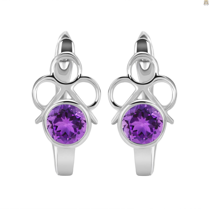 Amethyst Stud Earring AMT-RDE-16.