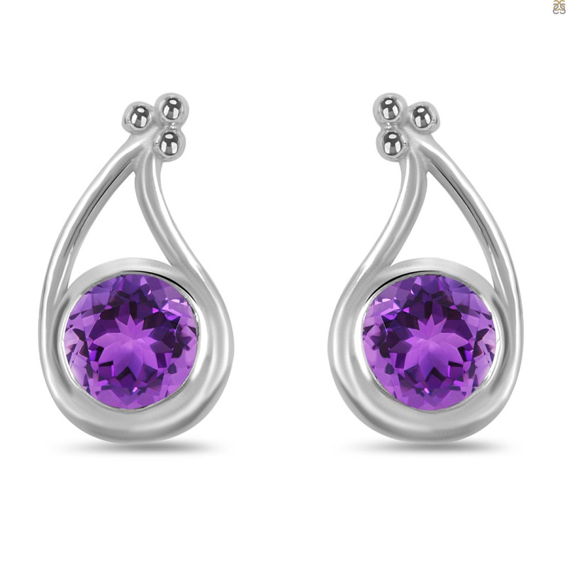 Amethyst Stud Earring AMT-RDE-19.