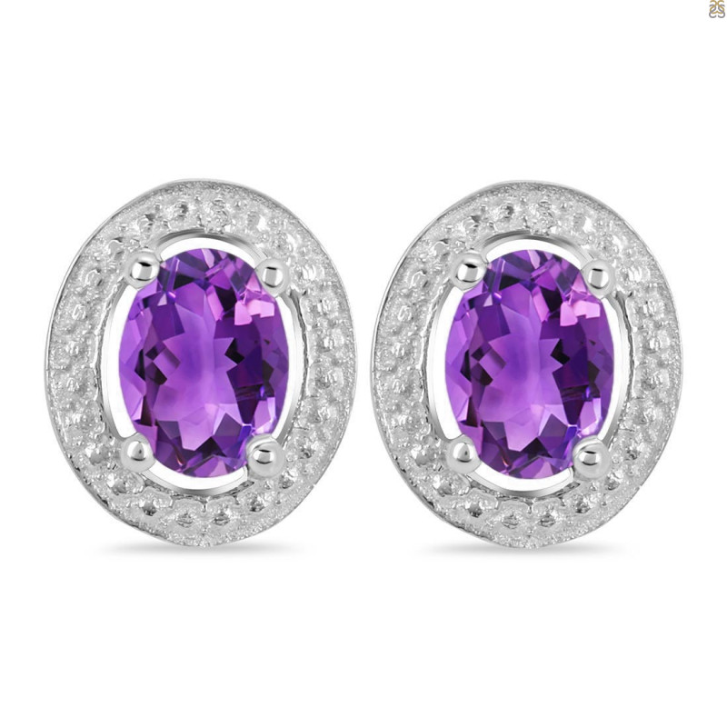Amethyst Stud Earring AMT-RDE-35.