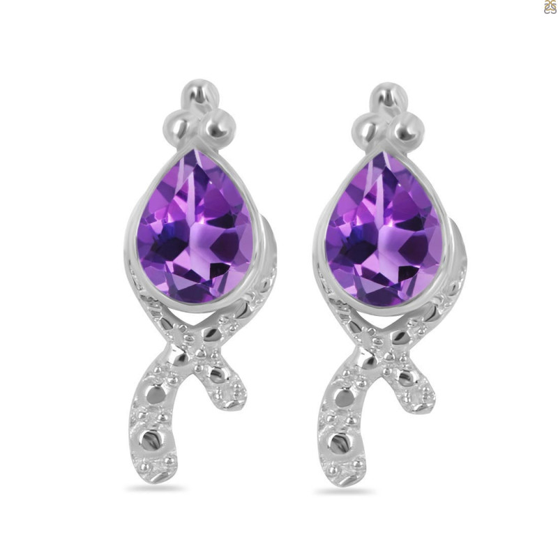 Amethyst Stud Earring AMT-RDE-36.