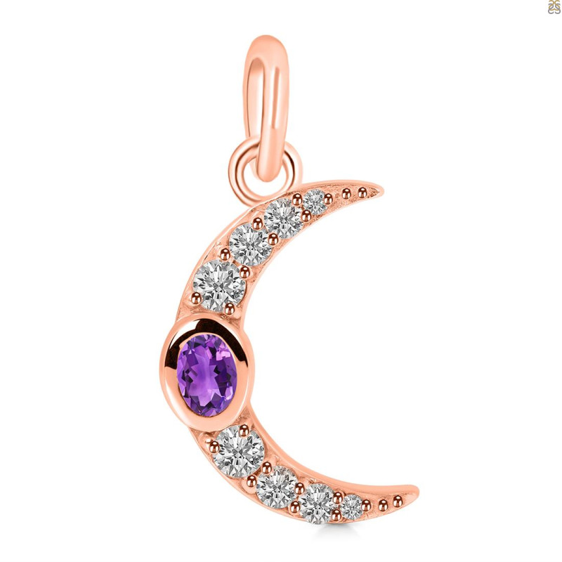 Amethyst & White Topaz Pendant AMT-RDP-691.