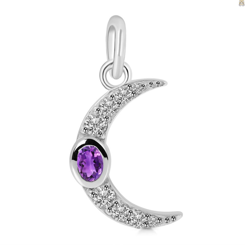 Amethyst & White Topaz Pendant AMT-RDP-691.