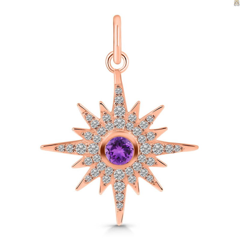 Amethyst & White Topaz Pendant AMT-RDP-693.