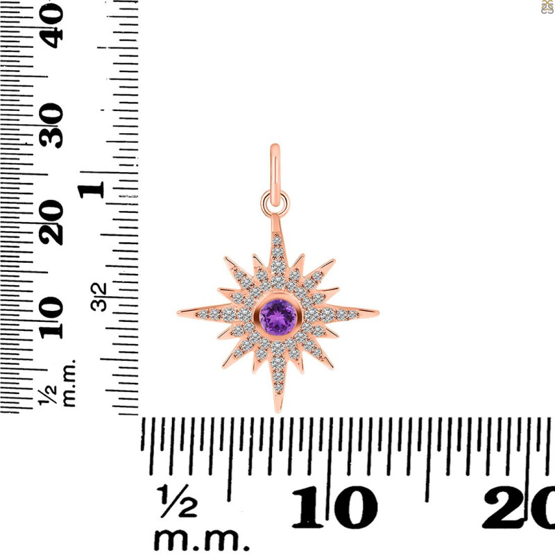 Amethyst & White Topaz Pendant AMT-RDP-693.