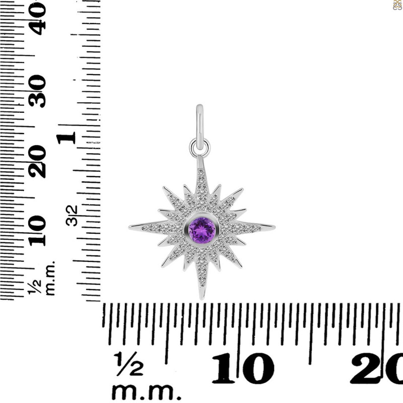 Amethyst & White Topaz Pendant AMT-RDP-693.