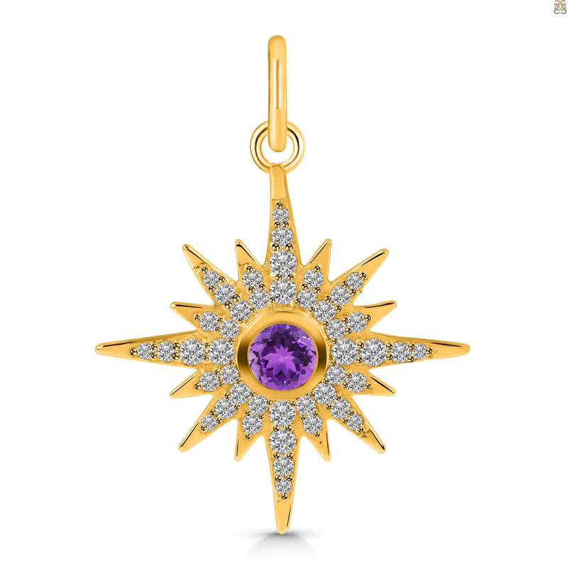 Amethyst & White Topaz Pendant AMT-RDP-693.