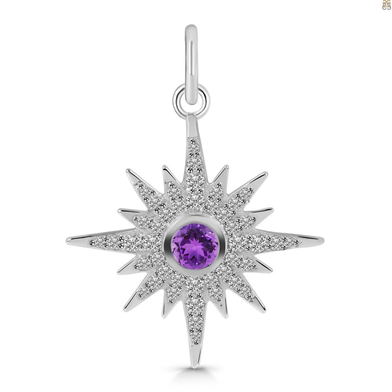 Amethyst & White Topaz Pendant AMT-RDP-693.