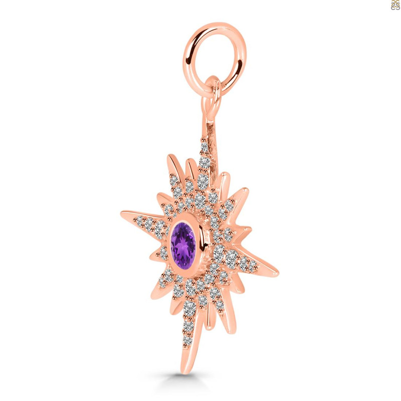 Amethyst & White Topaz Pendant AMT-RDP-693.