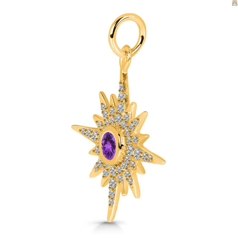 Amethyst & White Topaz Pendant AMT-RDP-693.