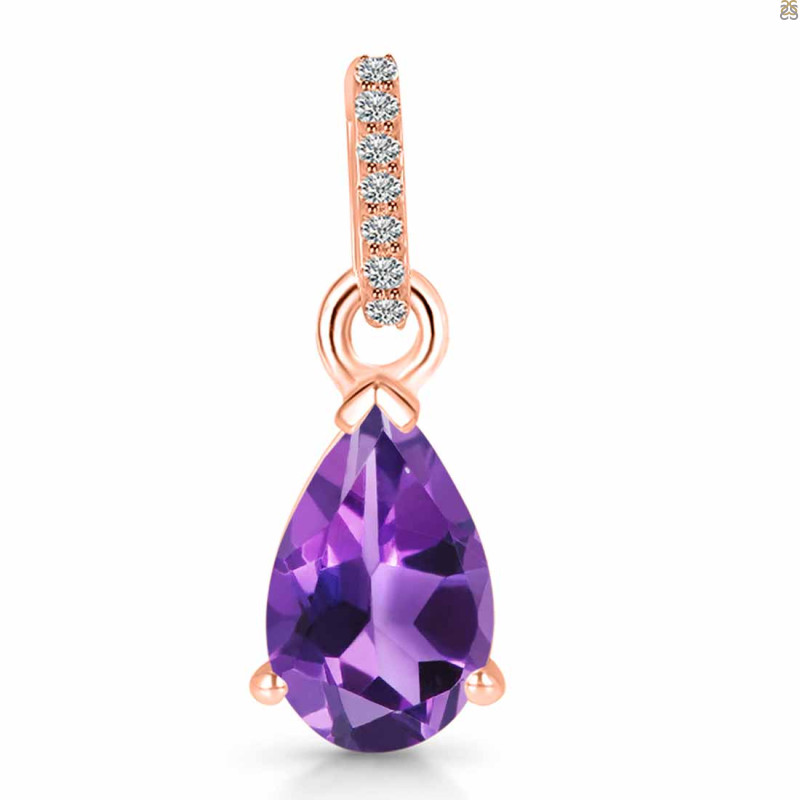 Amethyst & White Topaz Pendant AMT-RDP-757-CZ.
