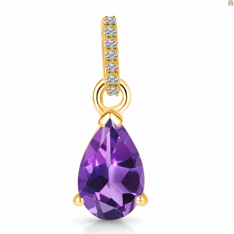 Amethyst & White Topaz Pendant AMT-RDP-757-CZ.