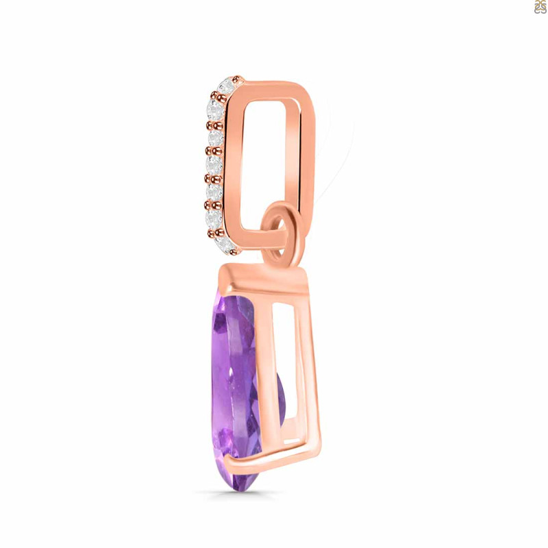 Amethyst & White Topaz Pendant AMT-RDP-757-CZ.