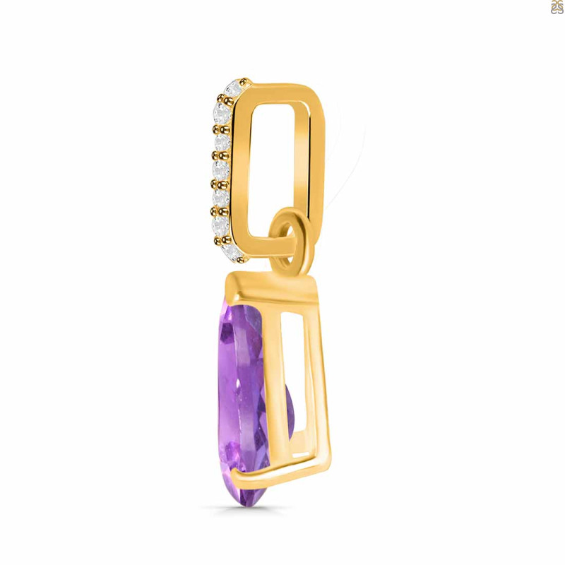 Amethyst & White Topaz Pendant AMT-RDP-757-CZ.