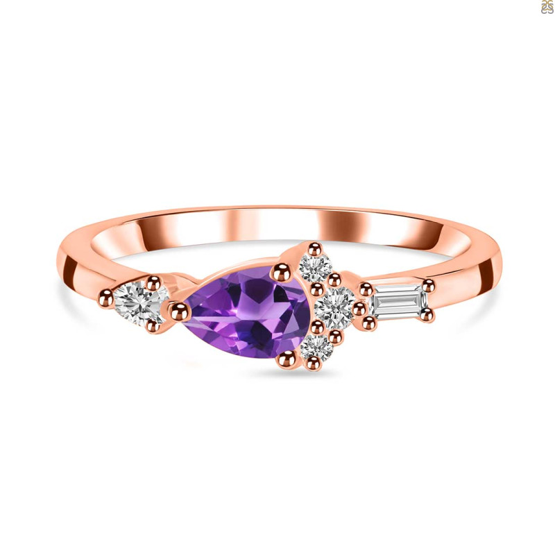 Amethyst & White Topaz Ring AMT-RDR-2389.