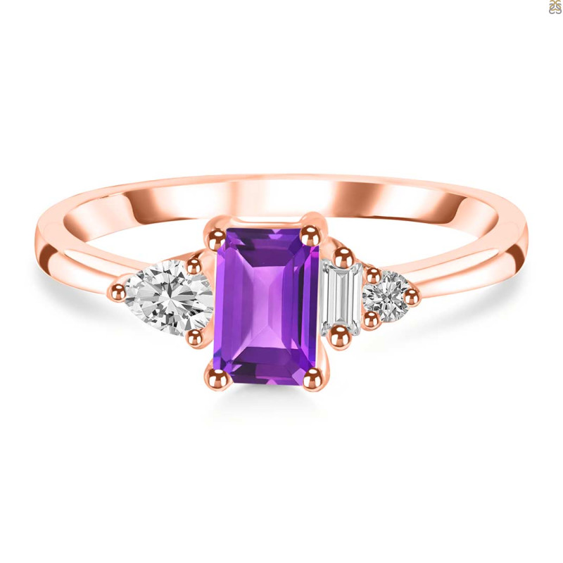 Amethyst & White Topaz Ring AMT-RDR-2397.