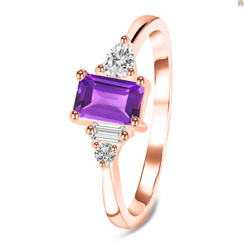 Amethyst & White Topaz Ring AMT-RDR-2397.