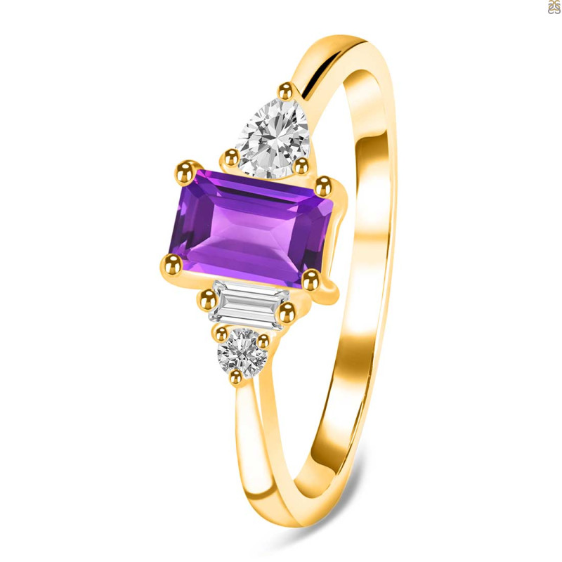 Amethyst & White Topaz Ring AMT-RDR-2397.