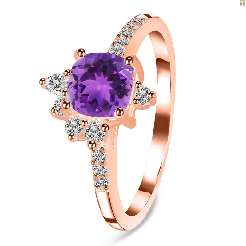 Amethyst & White Topaz Ring AMT-RDR-2404.