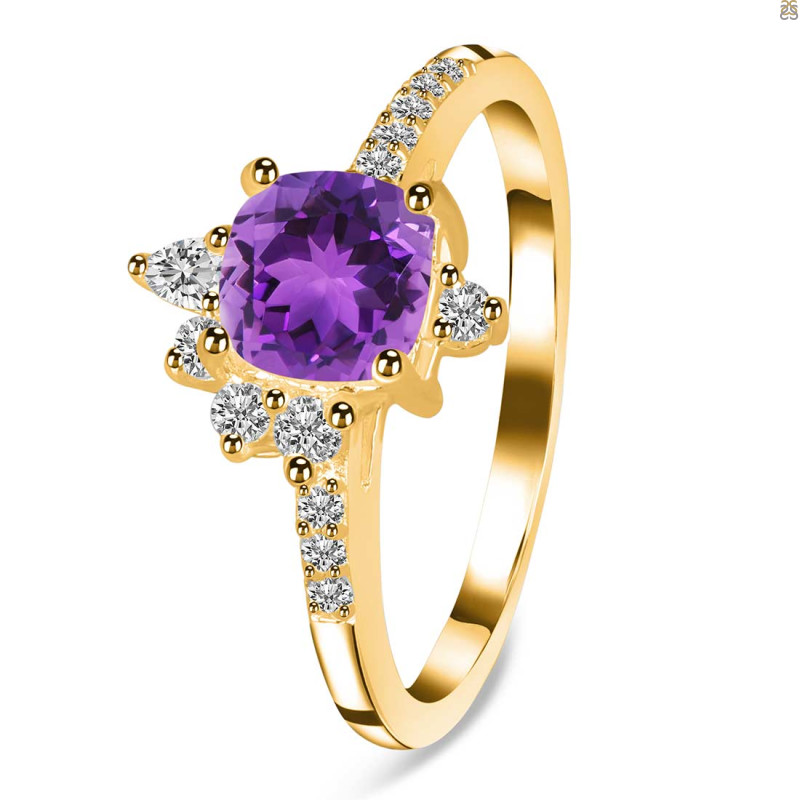 Amethyst & White Topaz Ring AMT-RDR-2404.