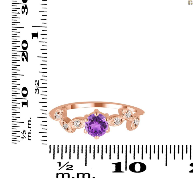 Amethyst & White Topaz Ring AMT-RDR-2981.