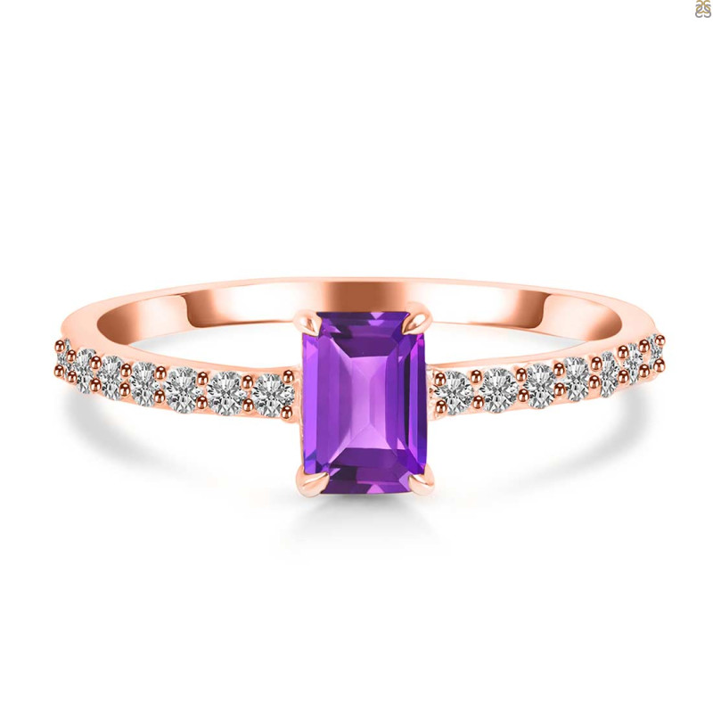 Amethyst & White Topaz Ring AMT-RDR-3118.