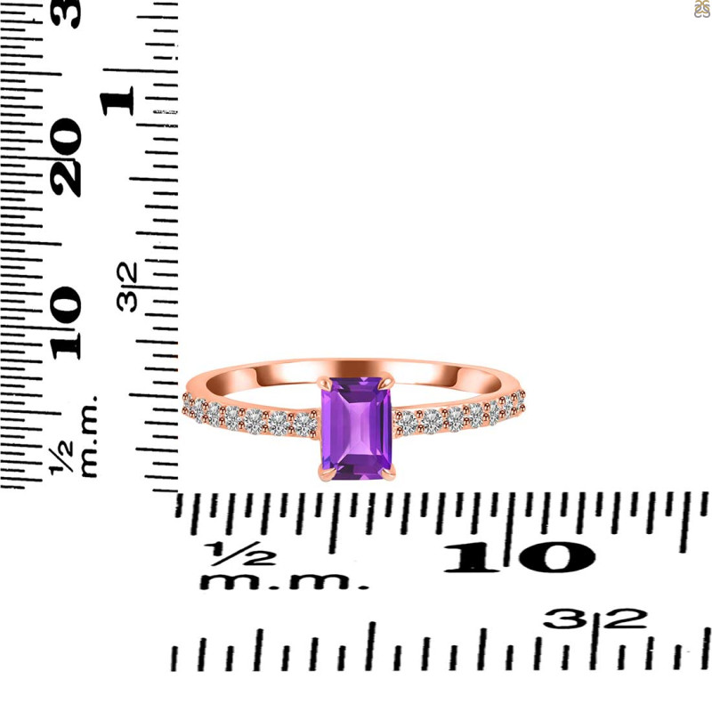 Amethyst & White Topaz Ring AMT-RDR-3118.