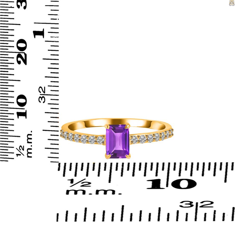 Amethyst & White Topaz Ring AMT-RDR-3118.