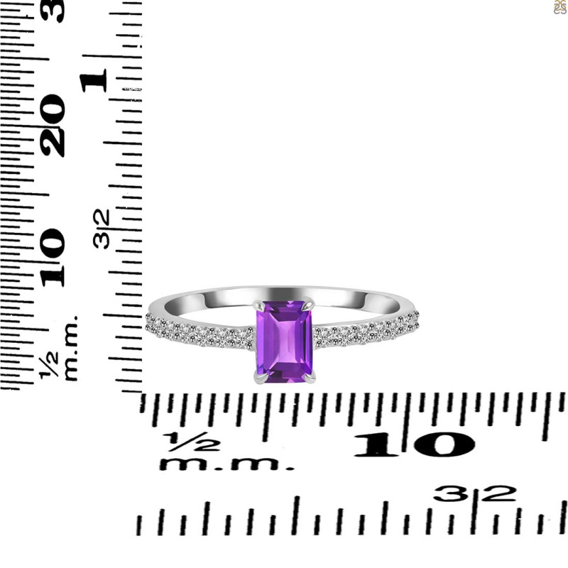 Amethyst & White Topaz Ring AMT-RDR-3118.